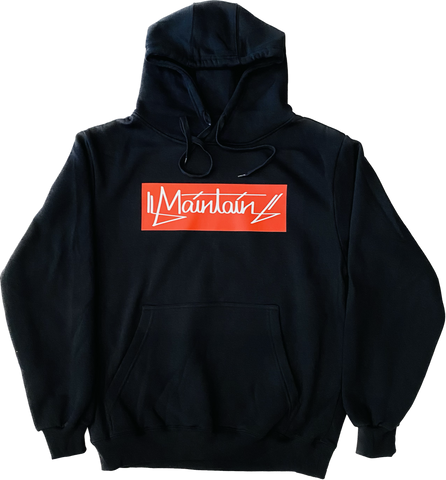 Maintain Red Box Logo Black Hoodie