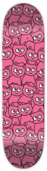 MEOW TEAM STICKER PILE PINK OG DECK 7.50 X 30.25