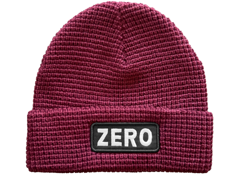 ZERO ARMY PATCH WAFFLE BEANIE BURGANDY
