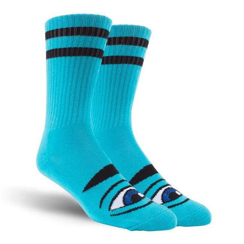 TM Sect Eye Stripe Crew Socks-Aqua
