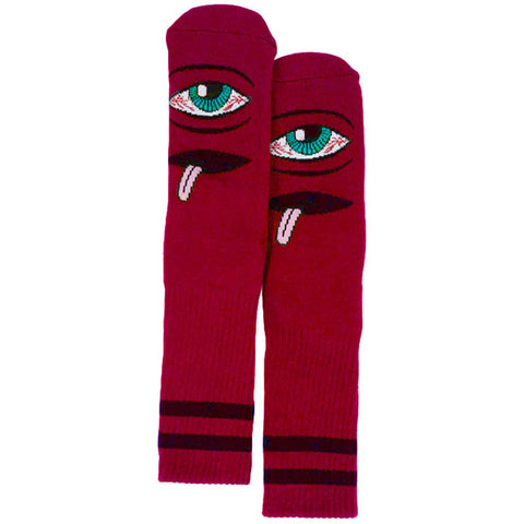 TM Sect Eye Stripe Crew Socks-Red