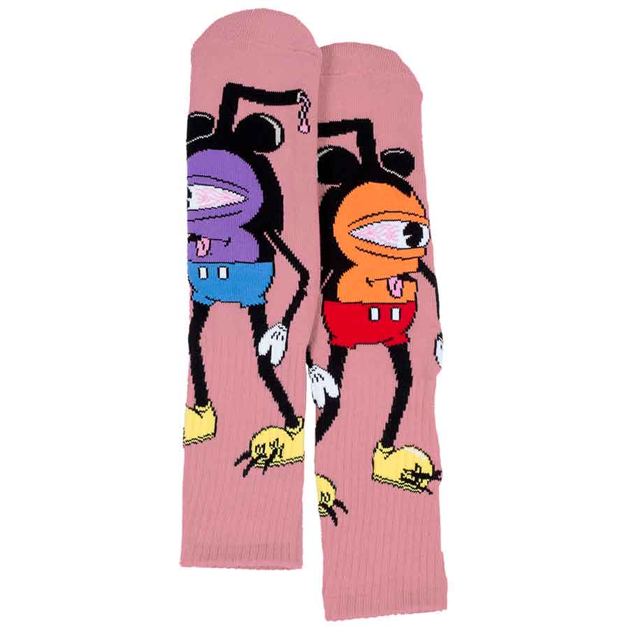 Toy Machine Mousketeer Sock  Pink 1 Pair
