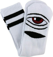 TM Sect Eye Stripe Crew Socks-White
