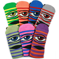 TM Sect Eye Stripe Crew Socks-Black/Orange/Purple